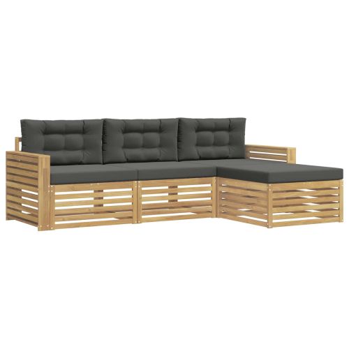 Комплект дивани за открито 4 pcs Бяло и антрацит