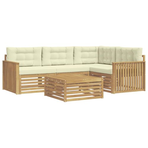 Комплект дивани за открито 5 pcs Бяло и кремаво 79 x 79 x 37 см