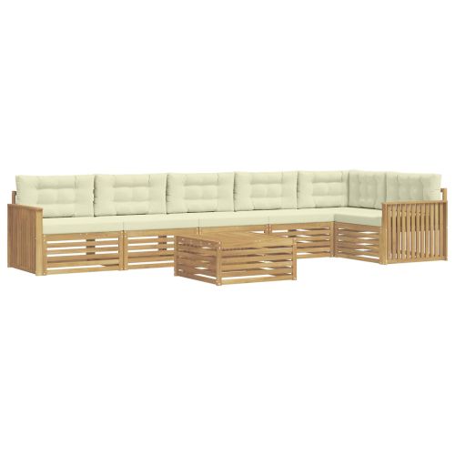 Комплект дивани за открито 7 pcs Бяло и кремаво 79 x 79 x 37 см