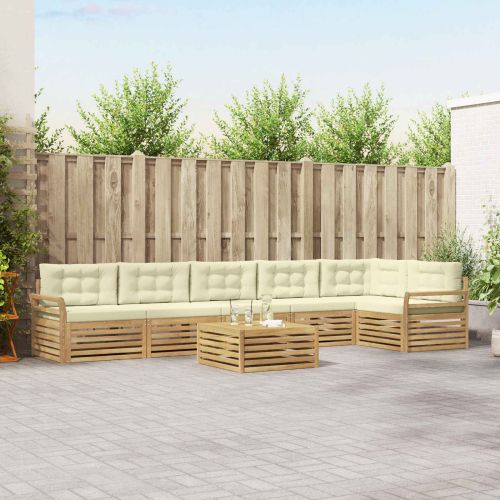 Комплект дивани за открито 7 pcs Бяло и кремаво 79 x 79 x 37 см