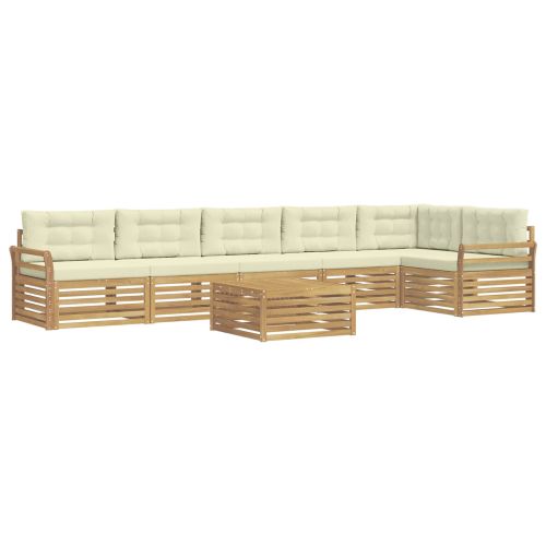 Комплект дивани за открито 7 pcs Бяло и кремаво 79 x 79 x 37 см