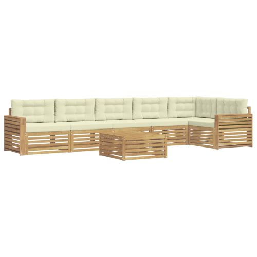Комплект дивани за открито 7 pcs Бяло и кремаво 79 x 79 x 37 см
