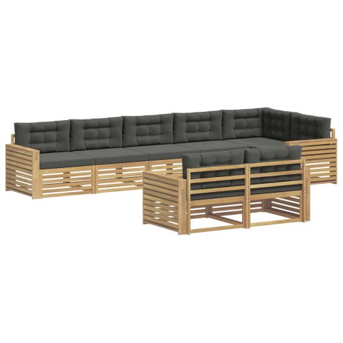Комплект дивани за открито 8 pcs Бяло и антрацит