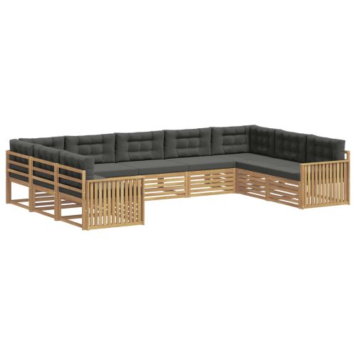 Комплект дивани за открито 9 pcs Бяло и антрацит