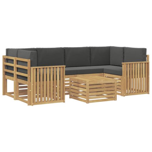 Комплект дивани за открито 7 pcs Бяло и антрацит Полиестер