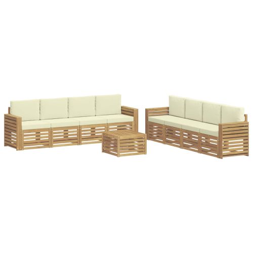 Комплекти дивани 9 pcs Бяло и кремаво 59 x 59 x 37 см Полиестер
