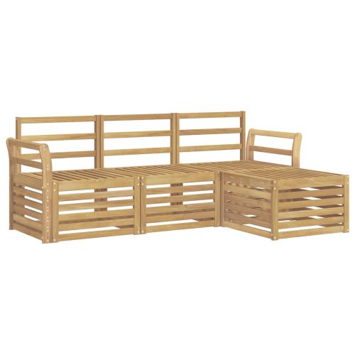 Комплект дивани за открито 4 pcs Бяло 193,5 x 122,5 x 73 см