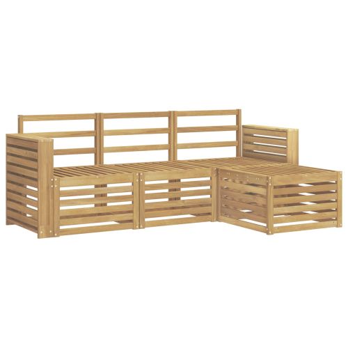 Комплект дивани за открито 4 pcs Бяло 197,5 x 122,5 x 73 см
