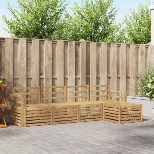 Комплект дивани за открито 5 pcs Бяло 253 x 122,5 x 73 см