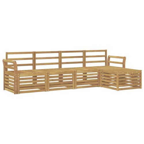 Комплект дивани за открито 5 pcs Бяло 253 x 122,5 x 73 см