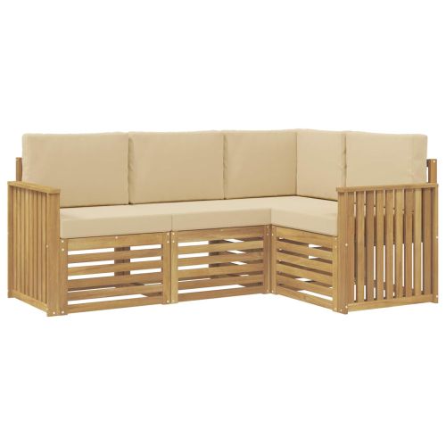 Комплекти дивани 4 pcs Бяло и Бежово 187,5 x 128,5 x 73 см