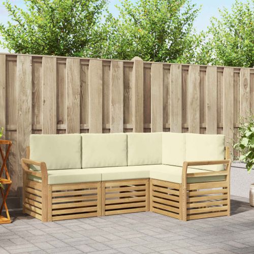 Комплекти дивани 4 pcs Бяло и кремаво 190 x 130,5 x 73 см