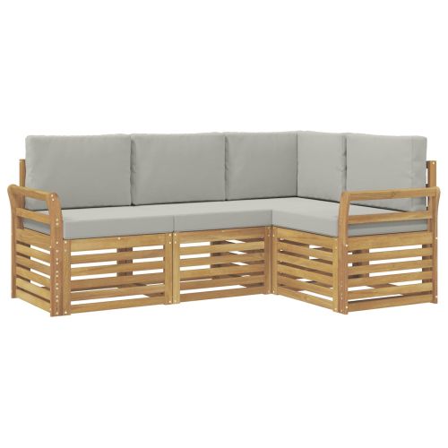 Комплекти дивани 4 pcs Бяло и светлосиво 190 x 130,5 x 73 см
