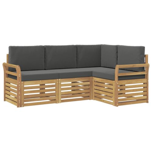 Комплекти дивани 4 pcs Бяло и антрацит 190 x 130,5 x 73 см
