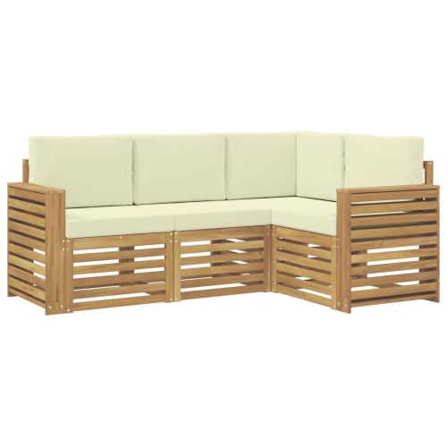 Комплекти дивани 4 pcs Бяло и кремаво 191 x 132,5 x 73 см