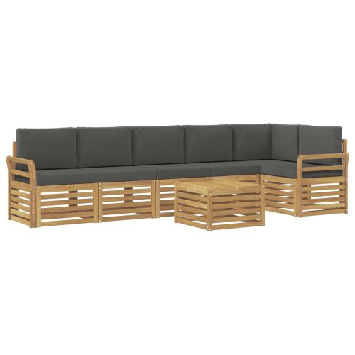 Комплект дивани за открито 7 pcs Бяло и антрацит