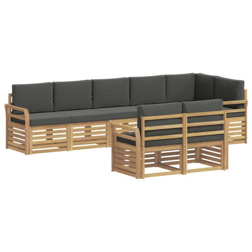 Комплект дивани за открито 8 pcs Бяло и антрацит