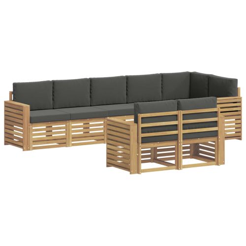 Комплект дивани за открито 8 pcs Бяло и антрацит
