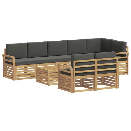 Комплект дивани за открито 9 pcs Бяло и антрацит