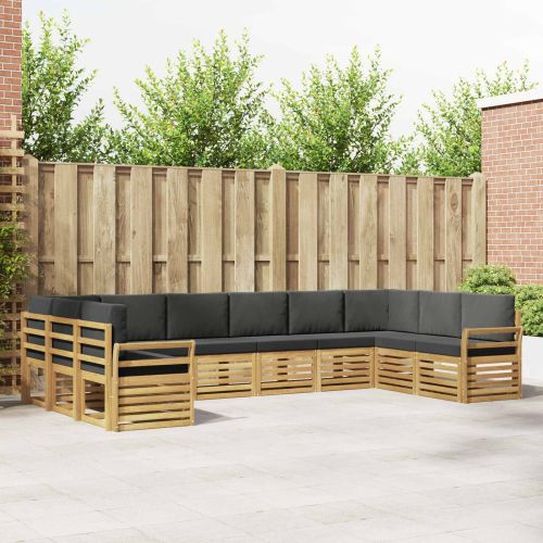 Комплект дивани за открито 10 pcs Бяло и антрацит