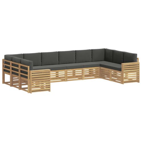Комплект дивани за открито 10 pcs Бяло и антрацит