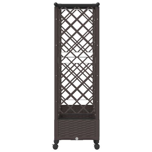 Повдигнато легло с решетка и покривка Кафяво 203 x 40 x 127 см