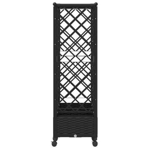 Повдигнато легло с решетка и покривка Черно 203 x 40 x 127 см