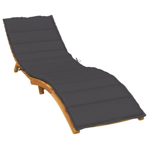 Шалте за шезлонг, меланж антрацит, 200x60x4 см, плат