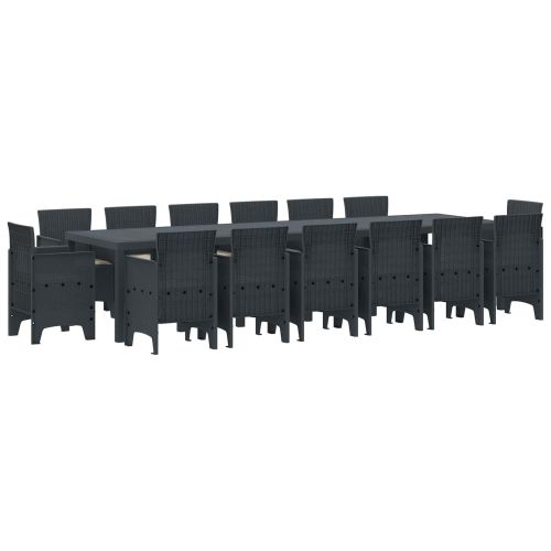 Комплект за хранене в градината 15 pcs Антрацит Ратан Polt