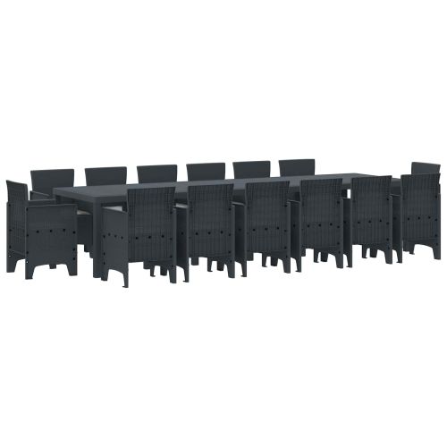 Комплект за хранене в градината 15 pcs Антрацит Ратан Polt