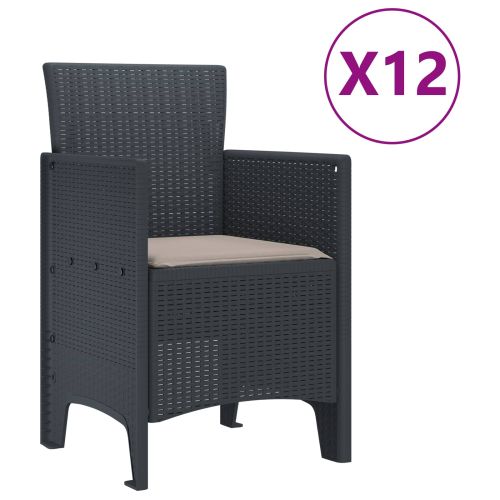 Комплект за хранене в градината 13 pcs Антрацит Ратан Polt