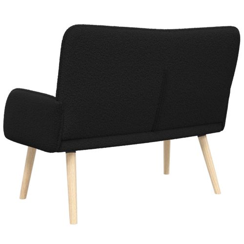 Двуместна софа Черно 115 x 61 x 87 см Букле