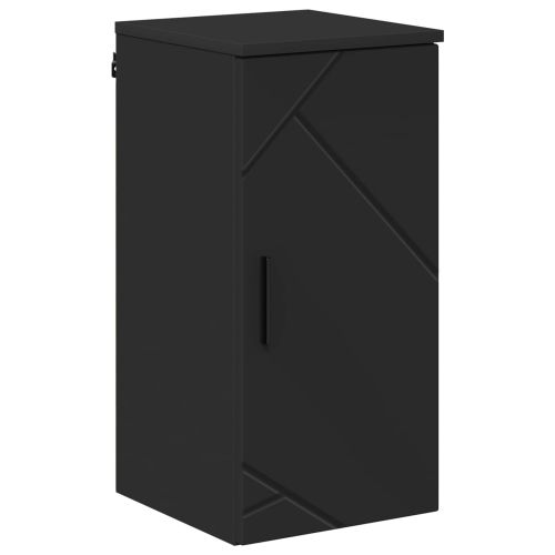 Шкаф за баня Черно 30 x 31,5 x 61 см Инженерно дърво & Метал