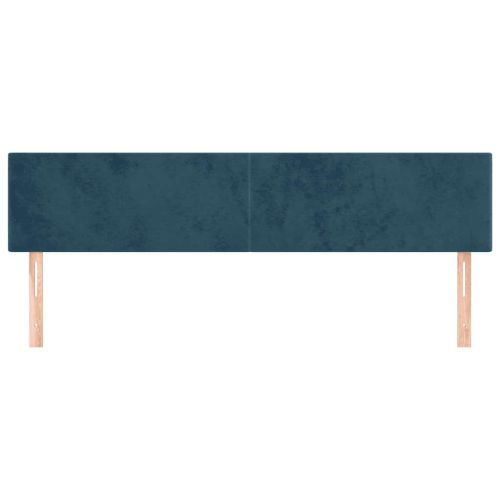 Табла за легло, тъмносиня, 160x5x78/88 см, кадифе