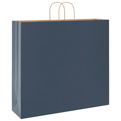 Хартиени торбички 250 бр с дръжки сини 54x15x49 см