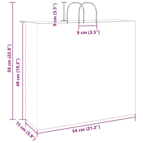 Хартиени торбички 250 бр с дръжки сини 54x15x49 см