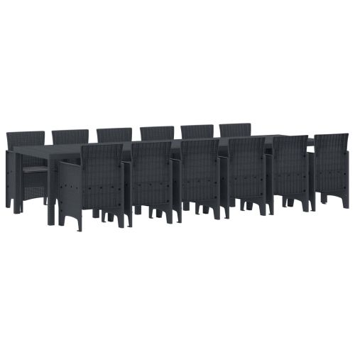 Комплект за хранене в градината 13 pcs Антрацит Ратан Polt