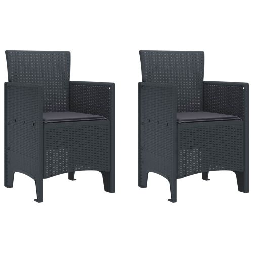 Градински стол 2 pcs Антрацит 53 x 49 x 85 см Полипропилен