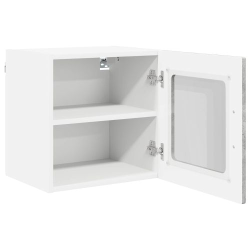 Стенен стъклен шкаф PORTO 2 pcs Циментено сиво 40 x 31 x 40 см
