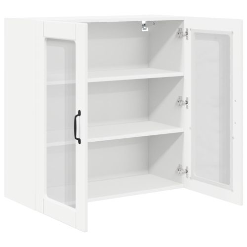 Стенен стъклен шкаф PORTO Бяло 80 x 31 x 80 см