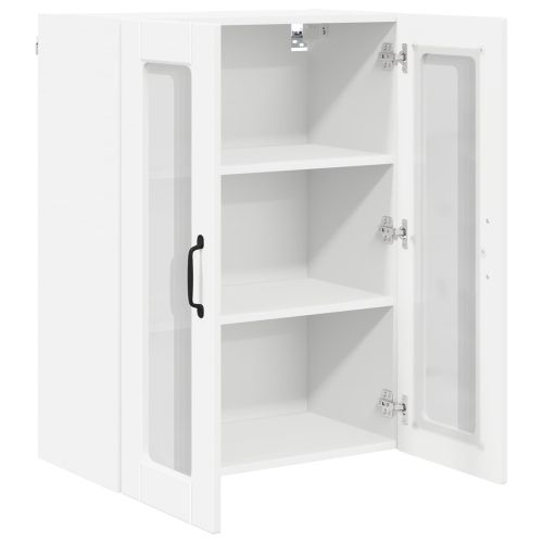 Стенен стъклен шкаф PORTO Бяло 60 x 31 x 80 см