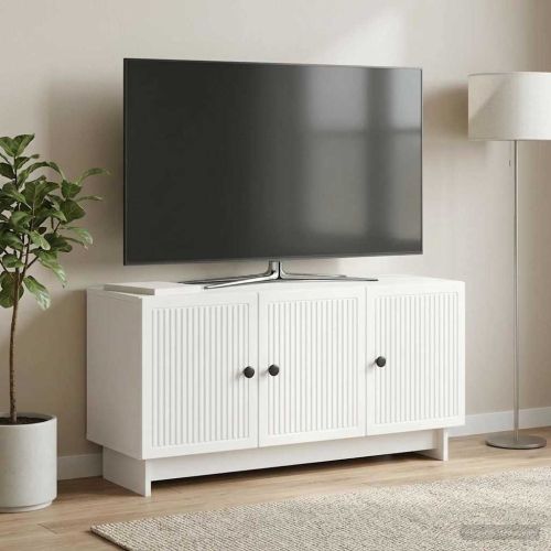 ТВ шкаф Бяло 99 x 34,5 x 50 см Инженерна дървесина