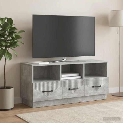 ТВ шкаф Бетонно сиво 102 x 34,5 x 47 см Инженерна дървесина