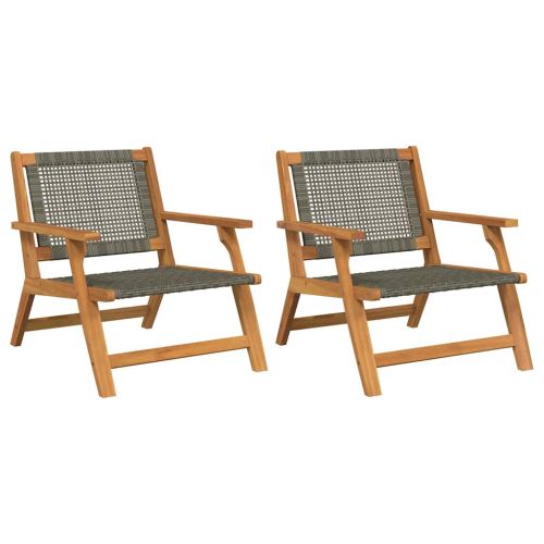 Градинска мебел 2 pcs Сив 67 x 78 x 73 см