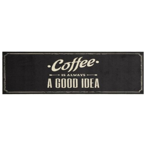Кухненско килимче, миещо, текст Coffee, 45x150 см, кадифе
