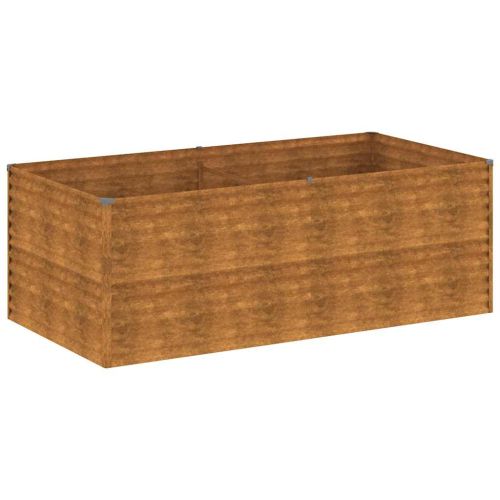 Градинска повдигната леха 196x100x69 см кортенова стомана