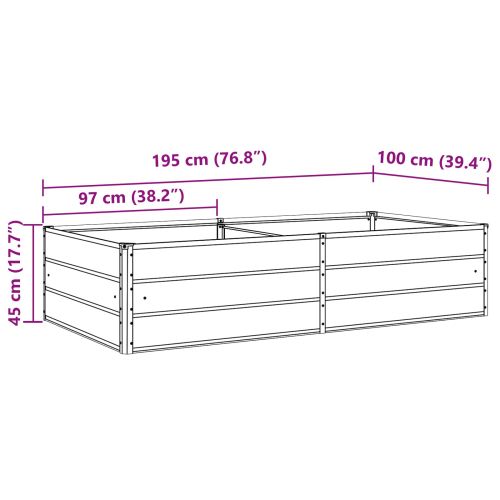 Кашпа Пастелно зелено 195 x 100 x 45 см Галванизирана стомана