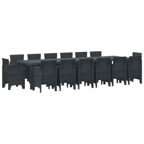Комплект за хранене в градината 15 pcs Антрацит Ратан Polt