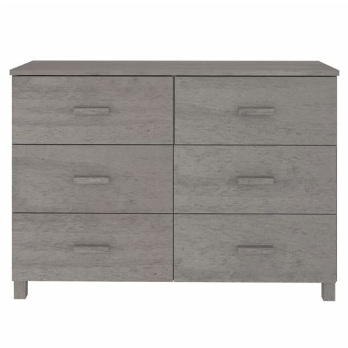 Сайдборд HAMAR, светлосив, 113x40x80 см, борово дърво масив