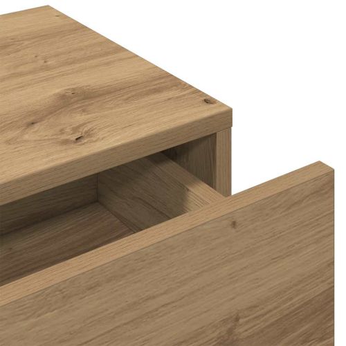 Стенен рафт с чекмеджета дъб артизан 80x33x17см инженерно дърво